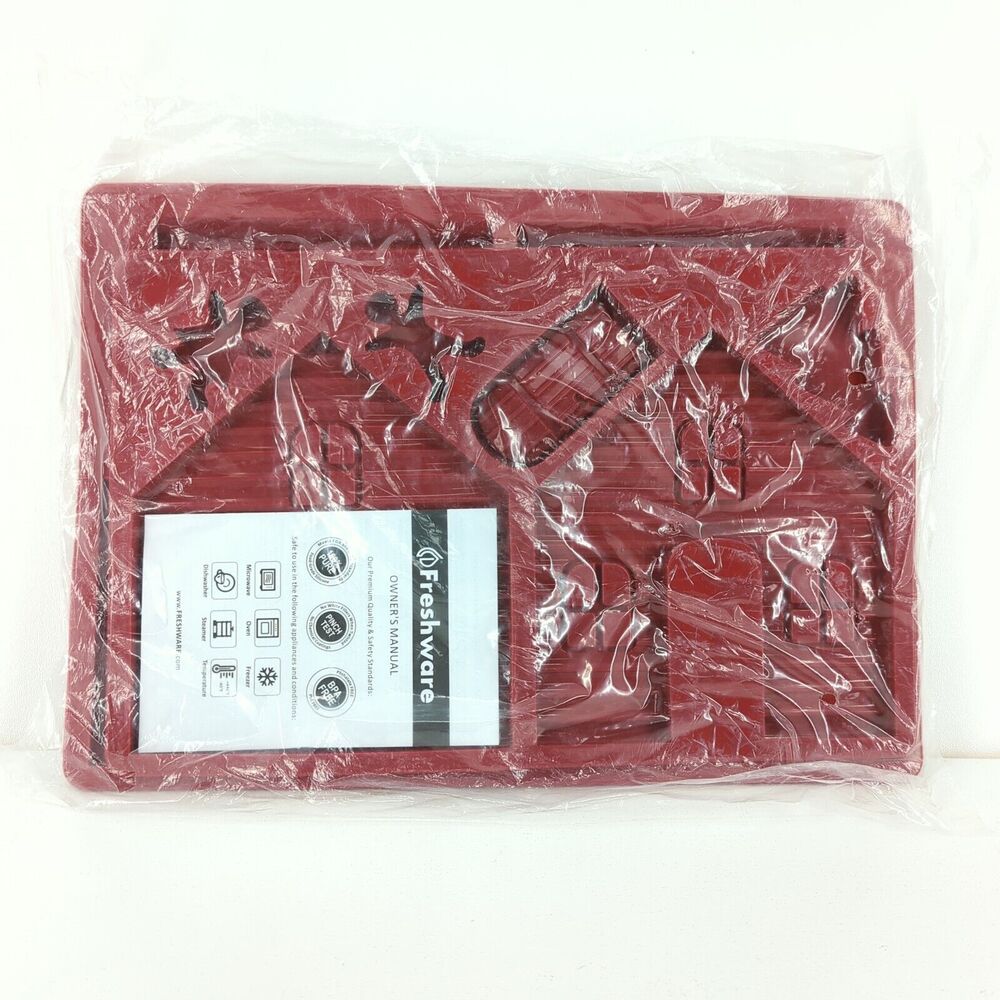 Freshware 2 Piece Gingerbread House Silicone Mold Chocolate Sugar Cookie NEW